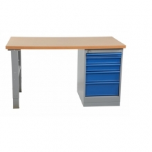 Worktable with drawer unit 5 drawers 1600x800 board