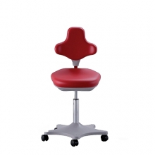 Lab Chair red with castors