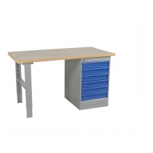 Worktable w. drawer un. 6 draw. 1600x800 mm, Vinyl