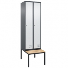 Pukukaappi 2:lla ovella 2070x600x800 jalustapenkillä CLICK